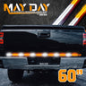 "May Day" High Intensity Dual Row Tailgate Warning Strobing LED Light Bar Amber & White - Multiple Sizes - 60" LIGHT BAR