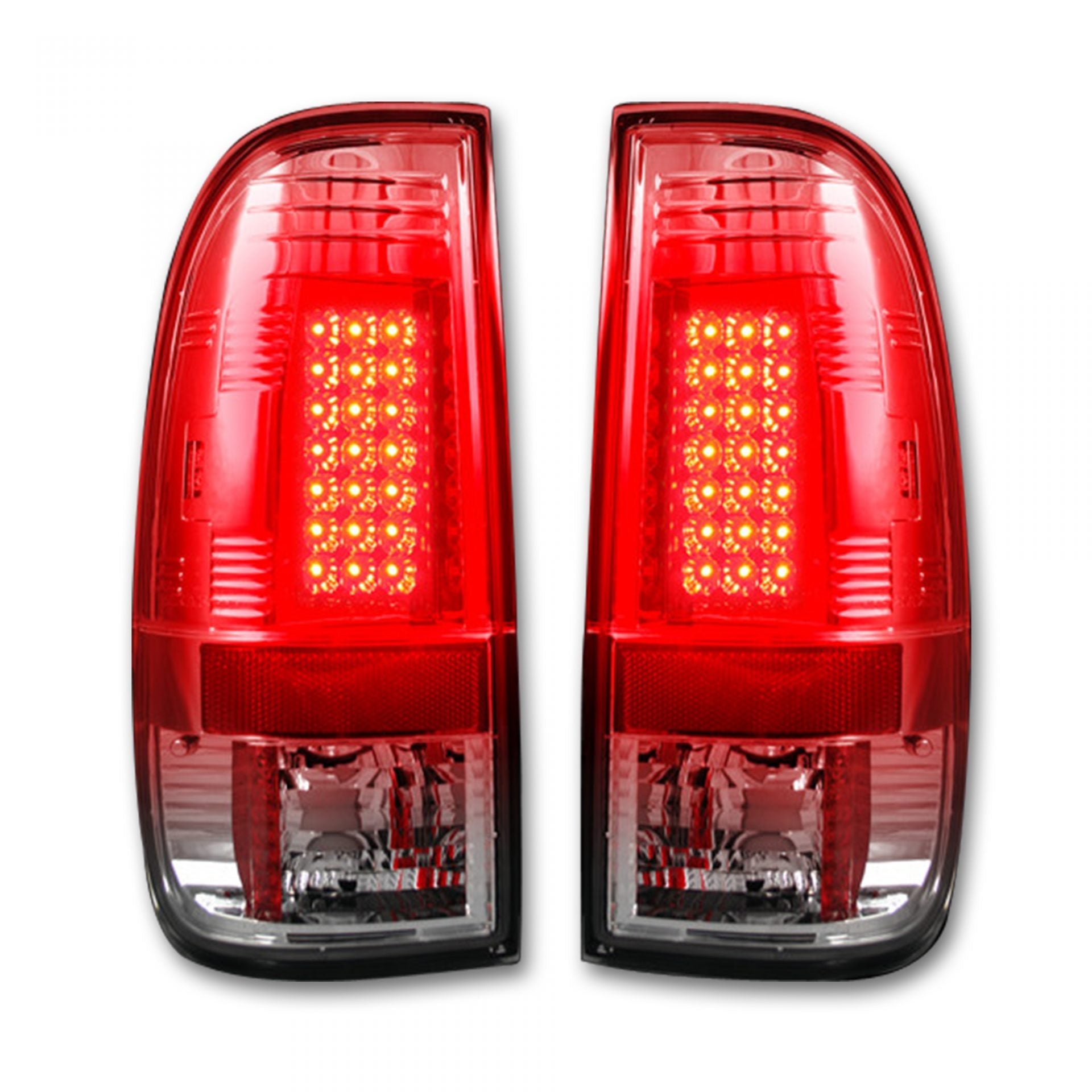 Ford Superduty F250HD/350/450/550 99-07 &amp; F150 97-03 Straight aka "Style" Side LED Tail Lights Clear