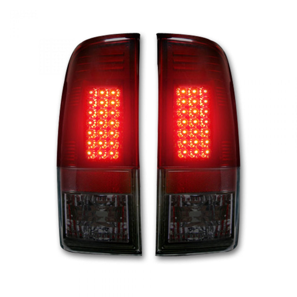 Ford Super Duty F250HD/F-250/F-350/F-450/F-550 99-07 Tail Lights LED in Dark Red Smoked Lens