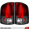 Chevy Silverado (1500, 2500, 3500) Single-Wheel 07-13 Ultra Bright LED Tail Lights - Multiple Lens - RED
