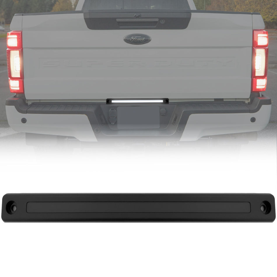 Ford 17-24 Super Duty Mini LED Tailgate Light Bar w/ Smooth OLED Red Running Lights & White LED Reverse Lights - Plug-N-Play for 17-24 Super Duty Dually - Smoked