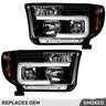 Toyota Tundra & Sequoia 07-13 Projector Headlights Ultra High Power Smooth OLED Halos DRL - Multiple Styles - SMOKED