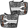 Chevrolet Silverado 07-14 (2nd Gen 3500 Dually) Projector Headlights OLED Halos DRL - Multiple Styles - CLEAR