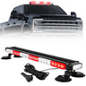 Exterior Roof Mounted 29.5" Emergency LED Strobe Light Bar Magnetic Suction Cup Installation w/ 26 Lighting Functions - Multiple. Colors - RED & WHITE