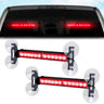 Interior Rear Window 2-PC LED Strobe/Flashing Light Bars - Suction Cup Installation A/C Adapter Plug & Play with 20 Lighting Function - Multiple Colors - RED