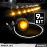 Universal 9-Pc Front Lower Air Dam Ultra Bright LED Light Kit - Multiple Options - AMBER / SMOKED