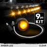 Universal 9-Pc Front Lower Air Dam Ultra Bright LED Light Kit - Multiple Options - AMBER / CLEAR