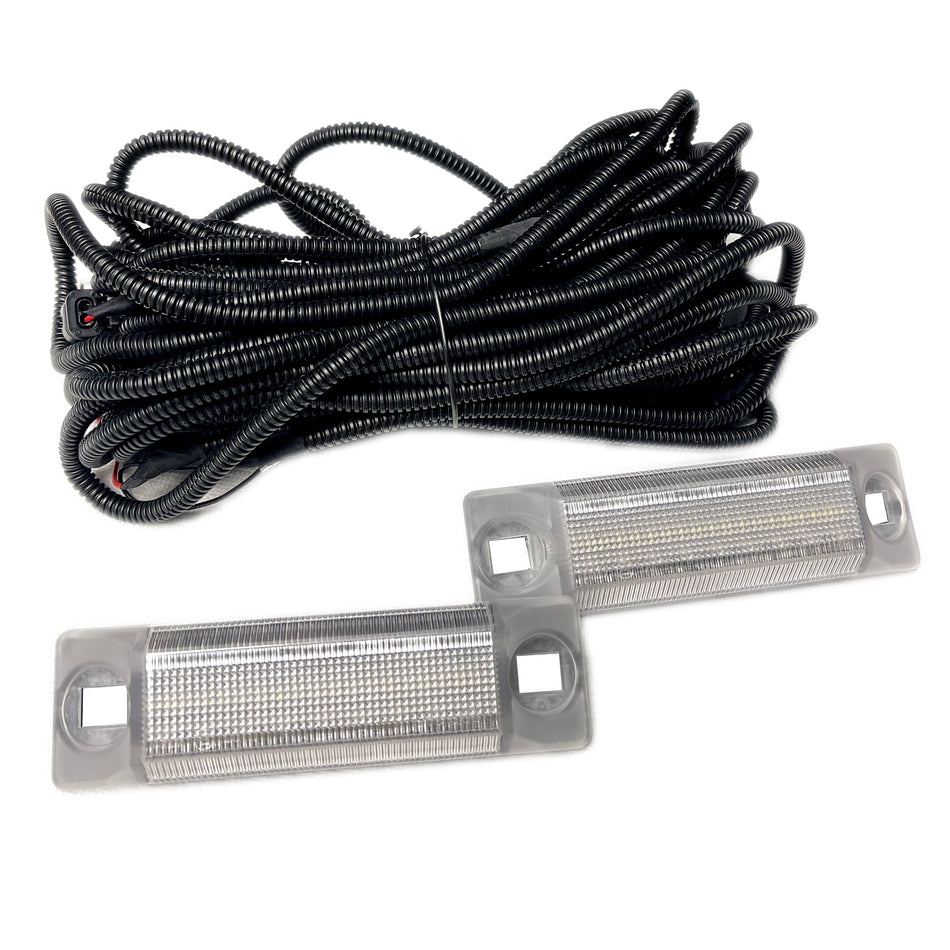 Dodge RAM 19-24 1500 CLASSIC BODY Ultra High Power Bed Rail / Cargo Area LED Light Kit w/ Complete Wiring Kit - 2-Piece Set in White LED with Clear Lens