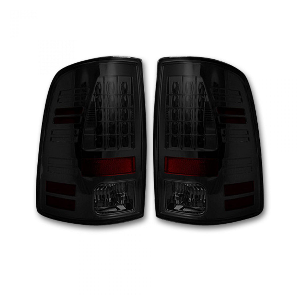Dodge RAM 1500/2500/3500 13-18 (Replaces OEM LED) Tail Lights LED in Dark Red Smoked