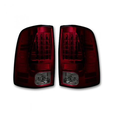 Dodge RAM 1500/2500/3500 13-18 (Replaces OEM LED) Tail Lights LED in Dark Red Smoked