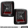 Jeep Wrangler JL 18-26 Ultra Bright Scanning OLED Tail Lights (Replaces Factory/OEM Halogen) - Multiple Lens - SMOKED