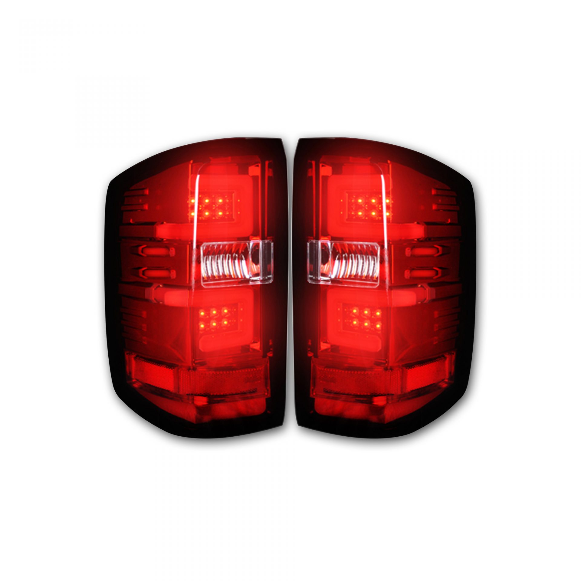 GMC Sierra 1500 14-18 &amp; 2500/3500 14-19 (Fits 3rd Gen) Tail Lights OLED in Red