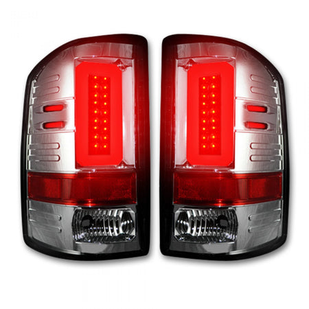 GMC Sierra 1500 14-18 &amp; 2500/3500 14-19 Tail Lights OLED in Dark Red Smoked