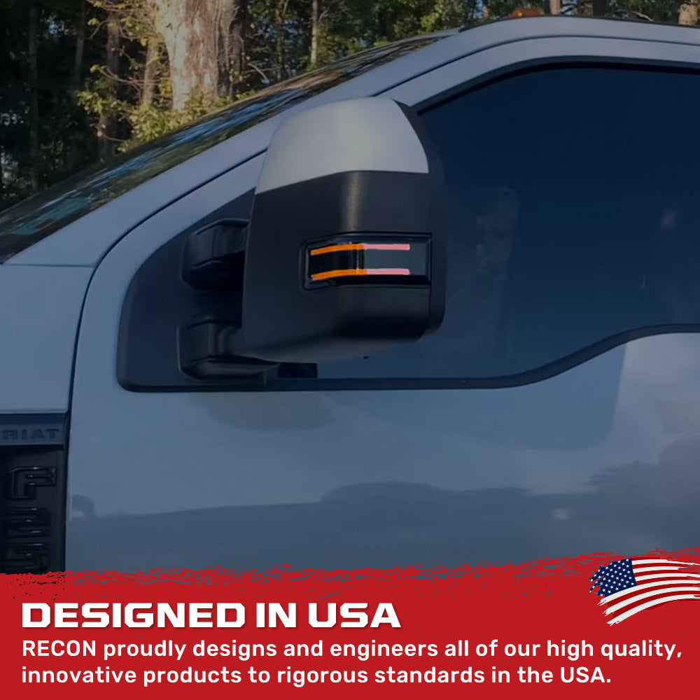 Smoke Lens Amber LED Mirror Turn Signal Lights + 5 Cab LED Lights For 2008-2016 Ford Super Duty
