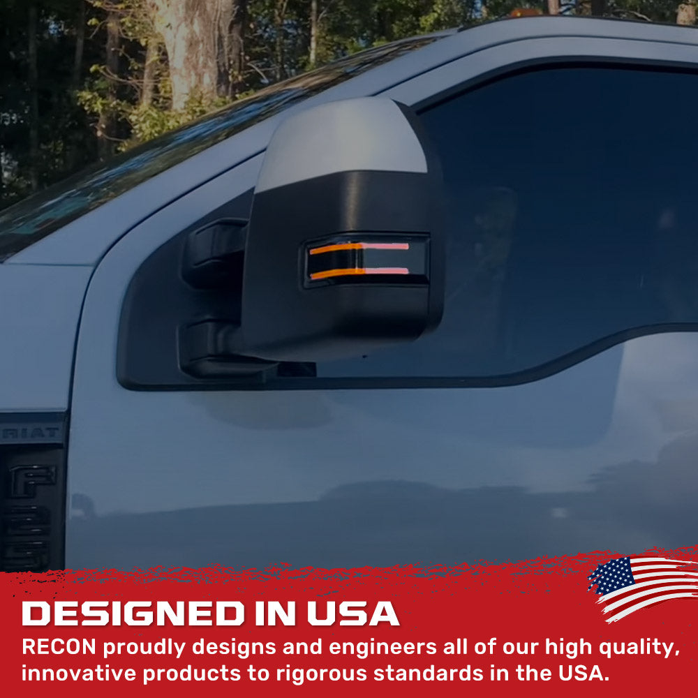 Ford F250/F350/F450 17-22 Super Duty Side Mirror Lenses LED Smoked