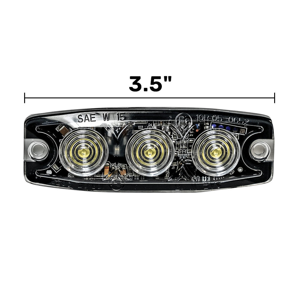 Universal 3-LED 12 Function 3.5" Ultra-Thin 0.25" Emergency Flashing Strobe Light - Multiple Colors