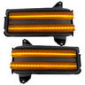 Chevy/GMC 20-26 Silverado & Sierra Side Mirror LED Lenses White or Amber DRL & Scanning Amber Turn Signals - Smoked Lens - AMBER