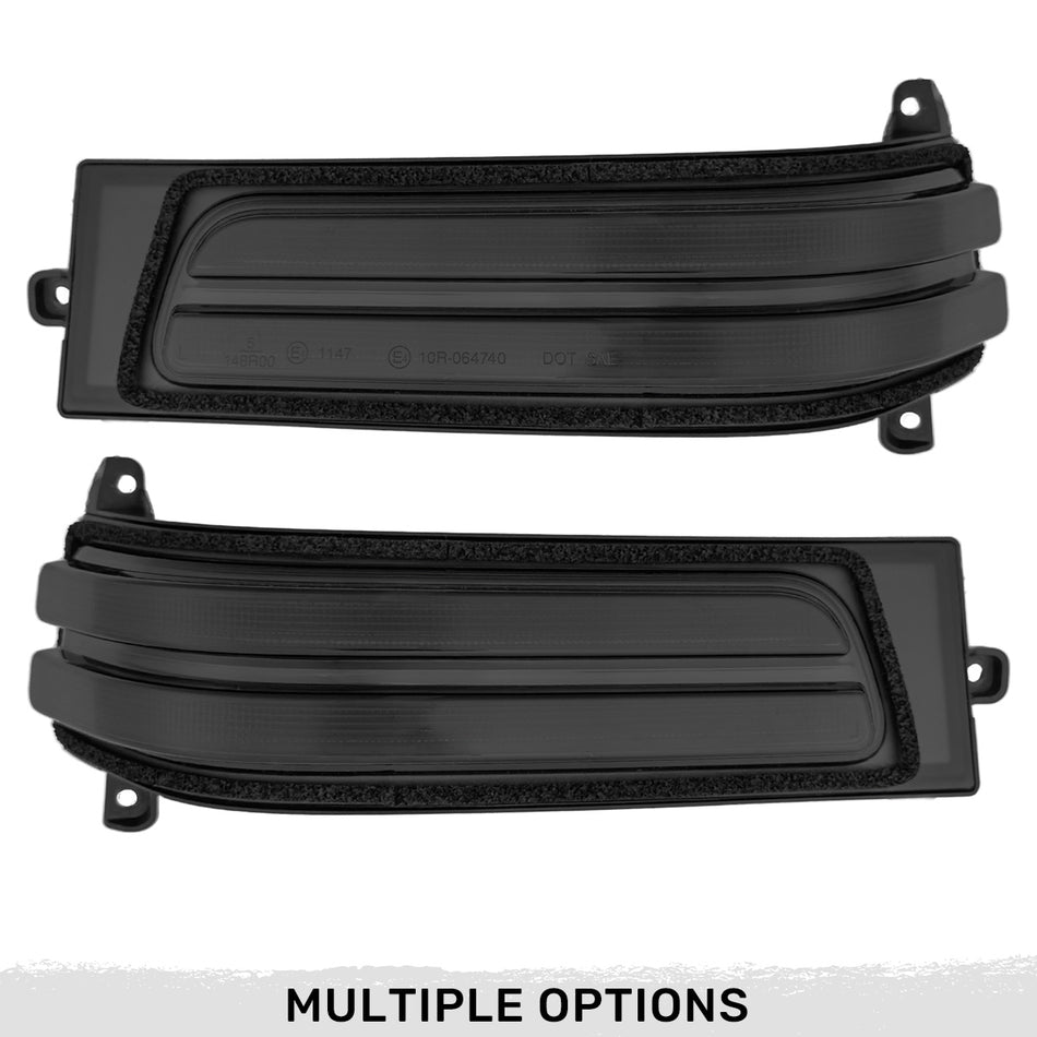 RAM 23-25 2500/3500 Side Mirror Lenses Ultra Bright LED White DRL & Amber Scanning Turn Signals - Multiple Lens