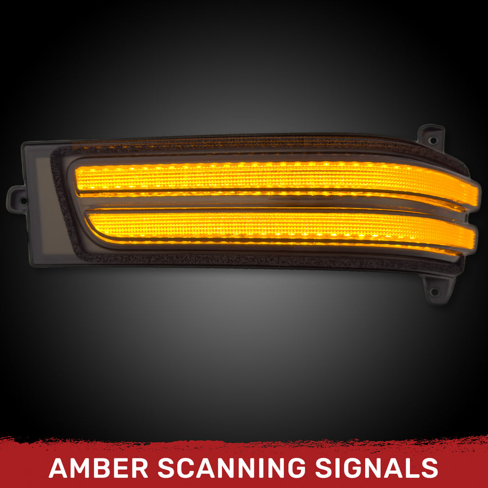 RAM 23-25 2500/3500 Side Mirror Lenses Ultra Bright LED White DRL & Amber Scanning Turn Signals - Multiple Lens