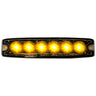 Universal 6-LED 23 Function 5.25" Ultra-Thin 0.25" Emergency Flashing Strobe Light - Multiple Colors - AMBER