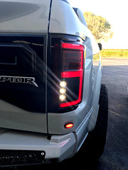 Ford F150 15-17 &amp; Raptor 17-19 (Replaces OEM LED) Tail Lights OLED Dark Red Smoked