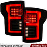 Ford F150 15-17 Ultra Bright LED Tail Lights (Replaces Factory/OEM LED with BLIS) - Multiple Lens - SMOKED RED