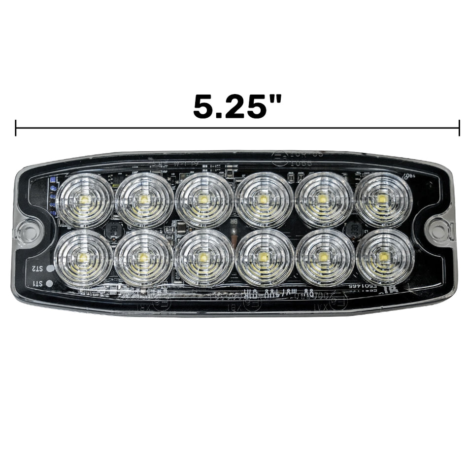 Universal 12-LED 30 Function 5.25" Ultra-Thin 0.25" Emergency Flashing Strobe Light - Multiple Colors