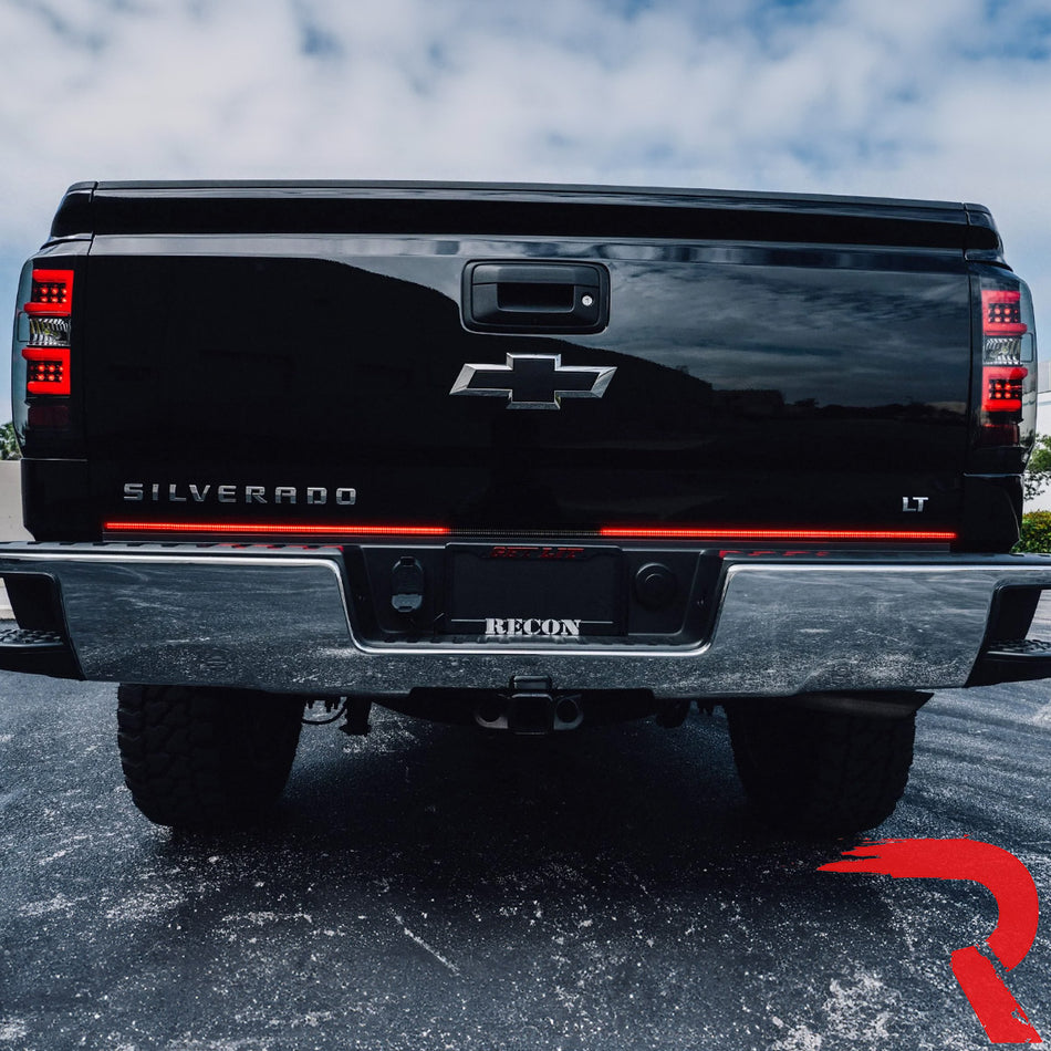 "Dual Row" Tailgate Bar High Power LED Red Scanning Turn Signals, Brake & White Reverse Lights - Multiple Sizes