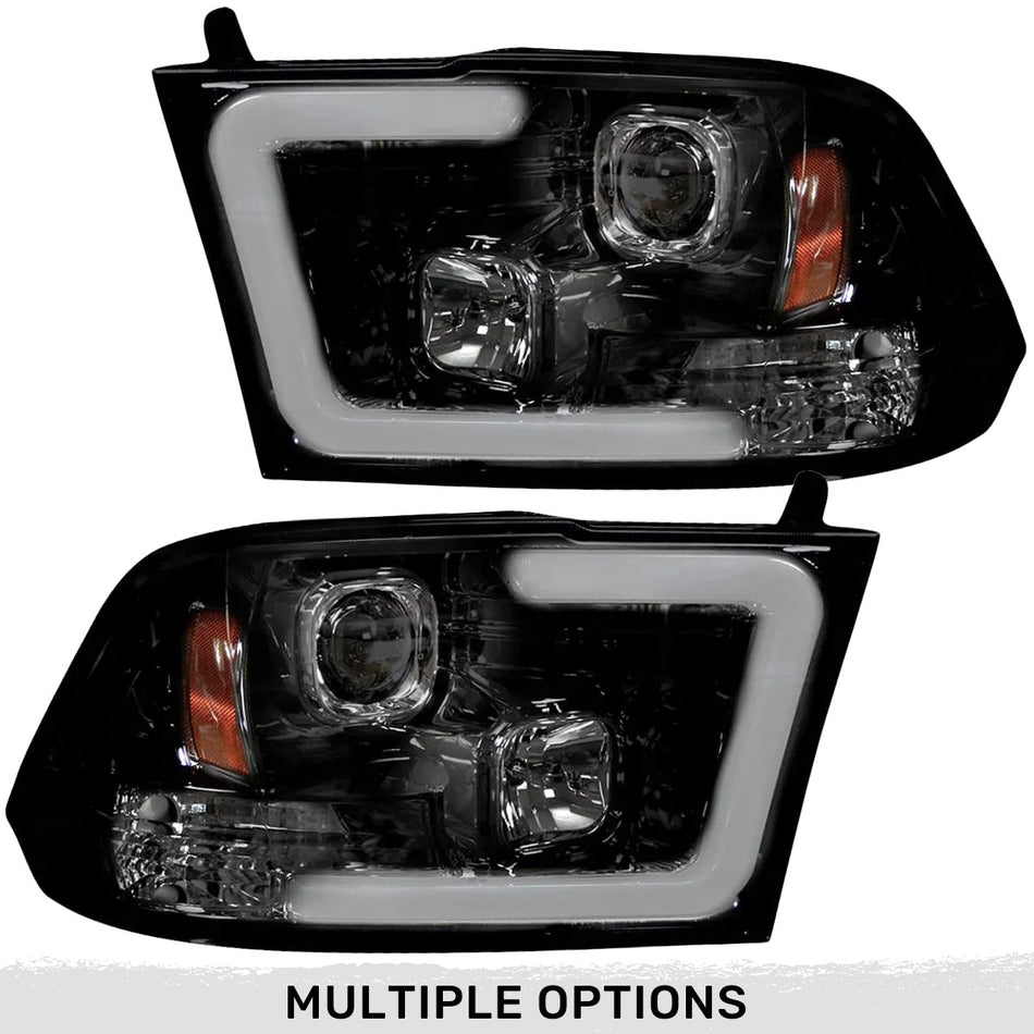 Dodge RAM 2500/3500 10-18 Projector Headlights OLED Halos & DRL in Smoked or Clear Lens