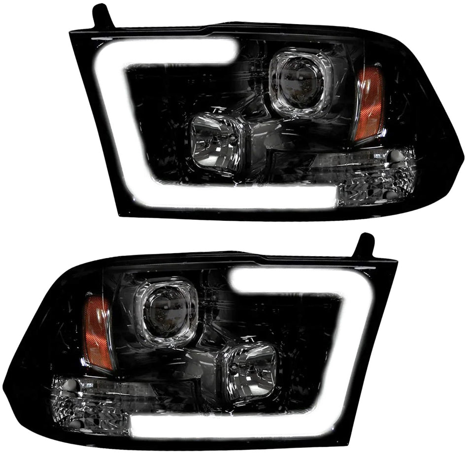 Dodge RAM 2500/3500 10-18 Projector Headlights OLED Halos & DRL in Smoked or Clear Lens