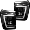 Ford Super Duty 11-16 Projector Headlights OLED Halos, DRL - Multiple Styles - SMOKED