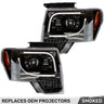 Ford F150 & Raptor 13-14 Projector Headlights Ultra High Power White LED DRL w/ Amber Turn Signals - Multiple Styles - SMOKED