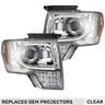 Ford F150 & Raptor 13-14 Projector Headlights Ultra High Power White LED DRL w/ Amber Turn Signals - Multiple Styles - CLEAR
