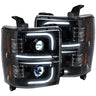 Chevy 14-15 Silverado 1500 Projector Headlights OLED Halos, DRL - Multiple Styles - SMOKED