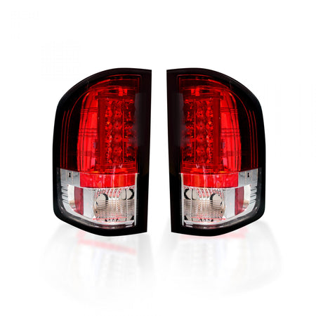 Chevy Silverado Single-Wheel 07-13 &amp; Dually 07-14 &amp; GMC Sierra 07-14 Tail Lights OLED in Red