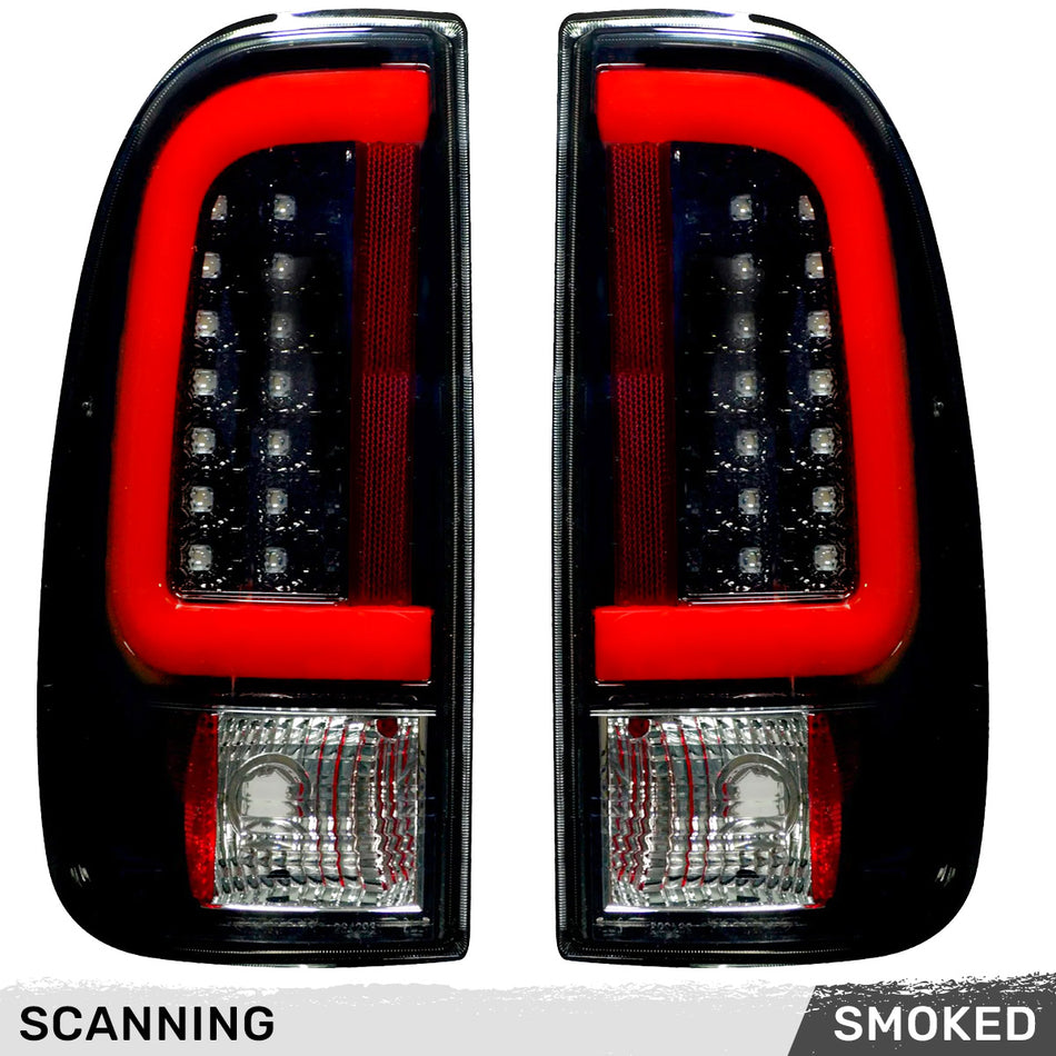 Ford F150 97-03 Straight Side Tail Lights OLED Scanning OLED Turn Signals - Smoked Lens