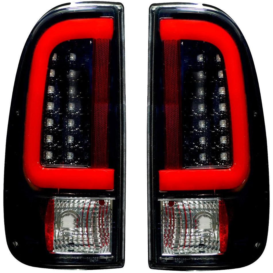 Ford Super Duty 99-07 F250HD/F-250/F-350/F-450/F-550 OLED Tail Lights Scanning Turn Signals - Smoked Lens