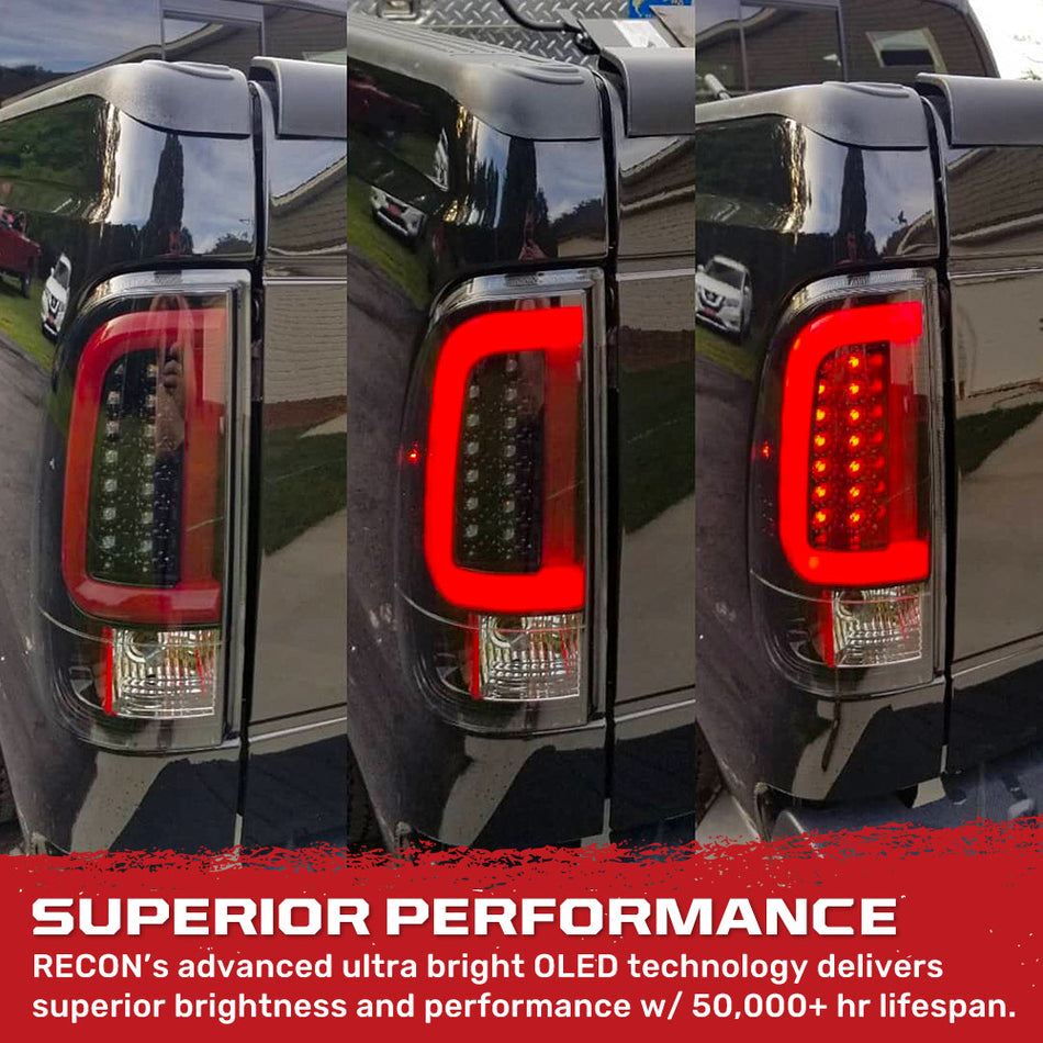 Ford Super Duty F250HD/F-250/F-350/F-450/F-550 08-16 Tail Lights Scanning OLED in Smoked