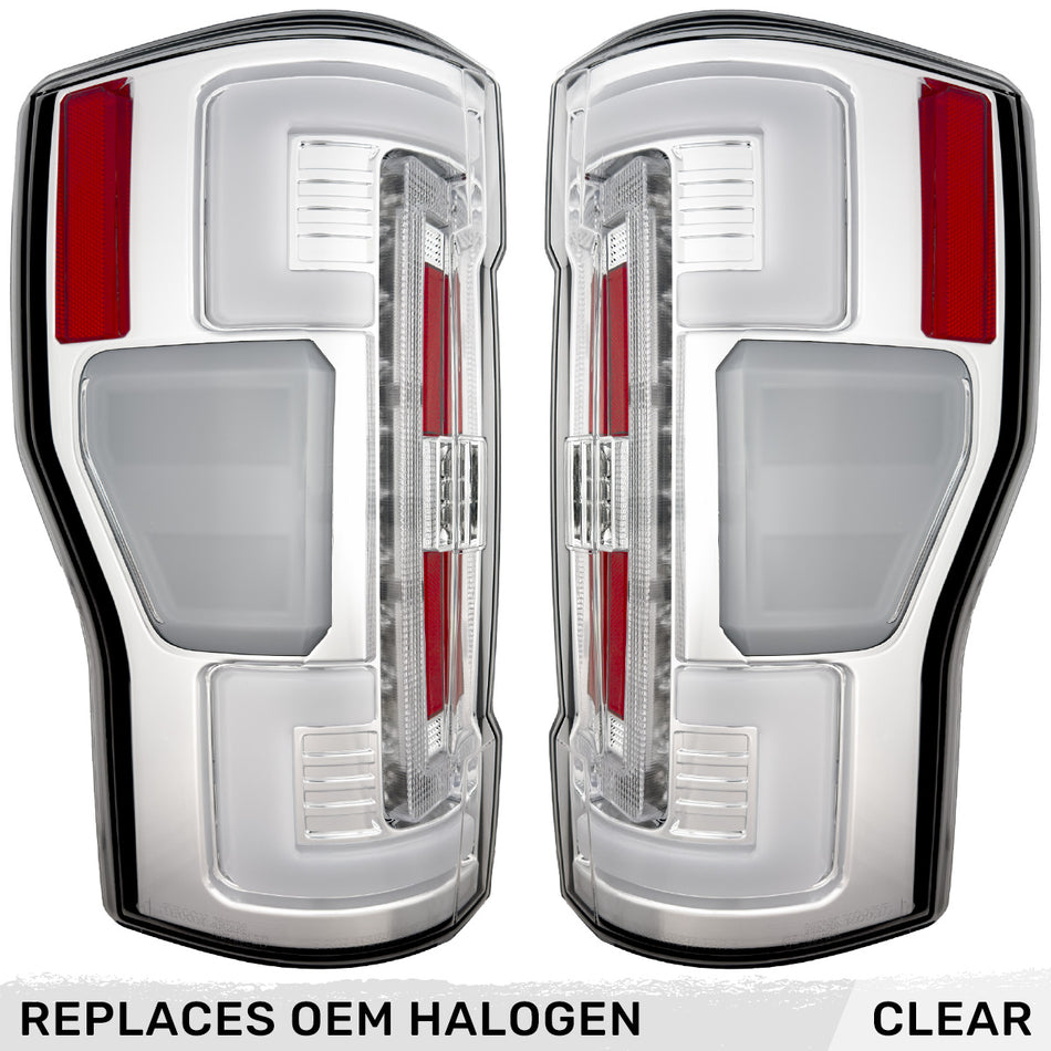 Ford Super Duty F250/350/450/550 17-19 (Replaces OEM Halogen) Tail Lights OLED in Clear
