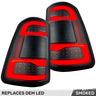 Dodge RAM 1500 19-24 Ultra Bright OLED Tail Lights w/ Scanning Red Turn Signals (Replaces OEM LED with BLIS) - Multiple Lens - SMOKED
