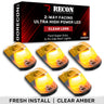 Ford Super Duty 17-26 5-Piece Cab Roof Light Set 2-Way Front & Rear Facing Ultra High-Power LEDs Multiple Lens & Colors - (ATTN: For models that DID NOT come with factory cab roof lights) - AMBER / CLEAR