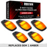 Dodge RAM HD 2500/3500 19-26 5 Piece Cab Roof Light Set 2-Way Front & Rear Facing Ultra High-Power LEDs Multiple Lens & Colors - REPLACING OEM / AMBER / AMBER