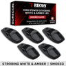 Dodge RAM HD 2500/3500 19-26 5-Piece Cab Roof Light Kit Strobe LED White & Amber - Multiple Lens - SMOKED
