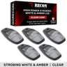 Dodge RAM HD 2500/3500 19-26 5-Piece Cab Roof Light Kit Strobe LED White & Amber - Multiple Lens - CLEAR