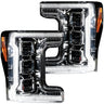 Ford 17-19 Super Duty LED Projector Headlights OLED DRL & Scanning Switchback LED Turn Signals - Multiple Styles - CLEAR