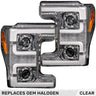 Ford Super Duty 17-19 Projector Headlights White OLED DRL, Scanning Amber LED Turn Signals - Multiple Styles - CLEAR