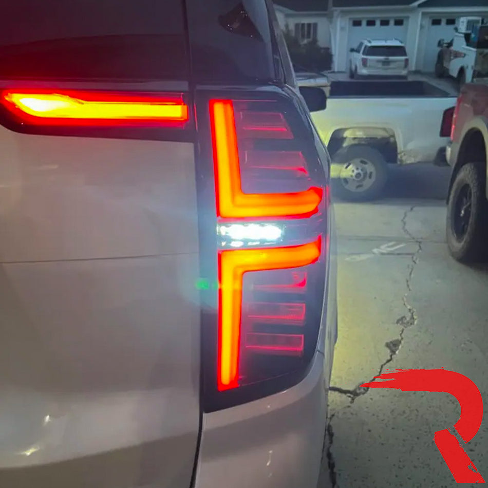 GMC 21-24 Yukon Denali & Yukon XL OLED Tail Lights with LED Startup Sequence & Red OLED Turn Signals - Smoked Lens