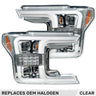 Ford F150 18-20 Projector Headlights OLED DRL Scanning LED Turn Signals (Replaces Factory Halogen Headlights) - Multiple Styles - CLEAR