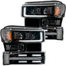 Chevy Silverado 19-21 1500 (4th Gen) Projector Headlights OLED Halos, DRL Scanning Turn Signals - Multiple Styles - SMOKED