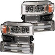 RECON Truck Accessories Projector Headlights with OLED Halos & DRL, Clear/Chrome Lens for 2019-2021 (4th Gen / pre-refresh) Chevrolet Silverado 1500 (5.3L V8, 6.2L V8, 2.7L Turbo I4)